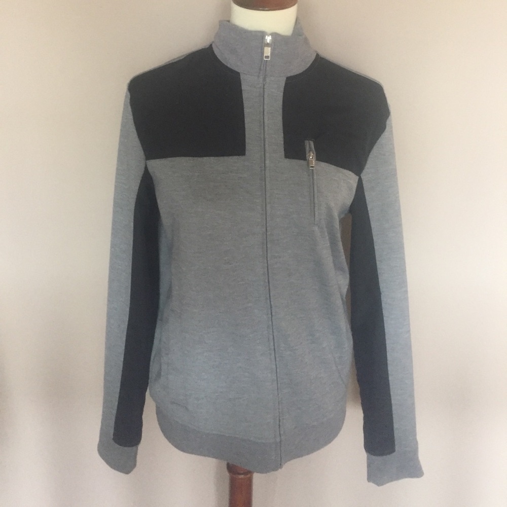 Alfani men grey zip up sweater in S